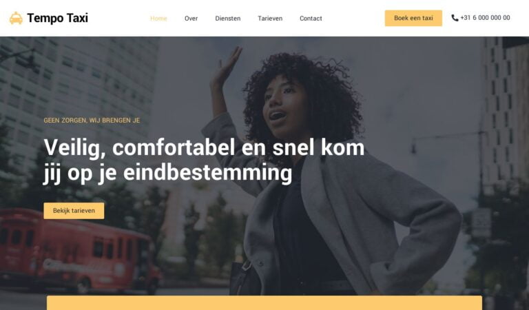 Taxi website Homepagina